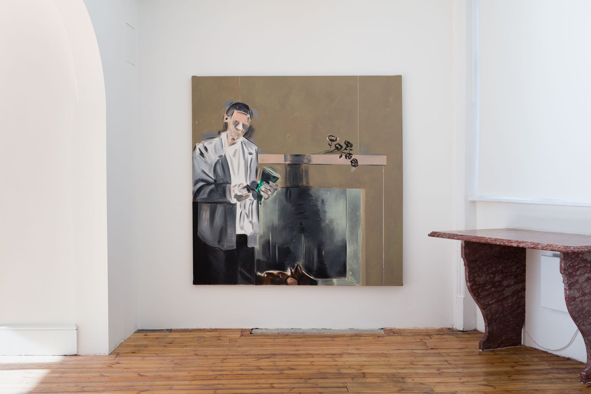 Apostolos Georgiou, Untitled, acrylic on canvas, 170 x 170 cm, 2014. Installation view, The Same Old Fucking Story, Rodeo, London, 2016