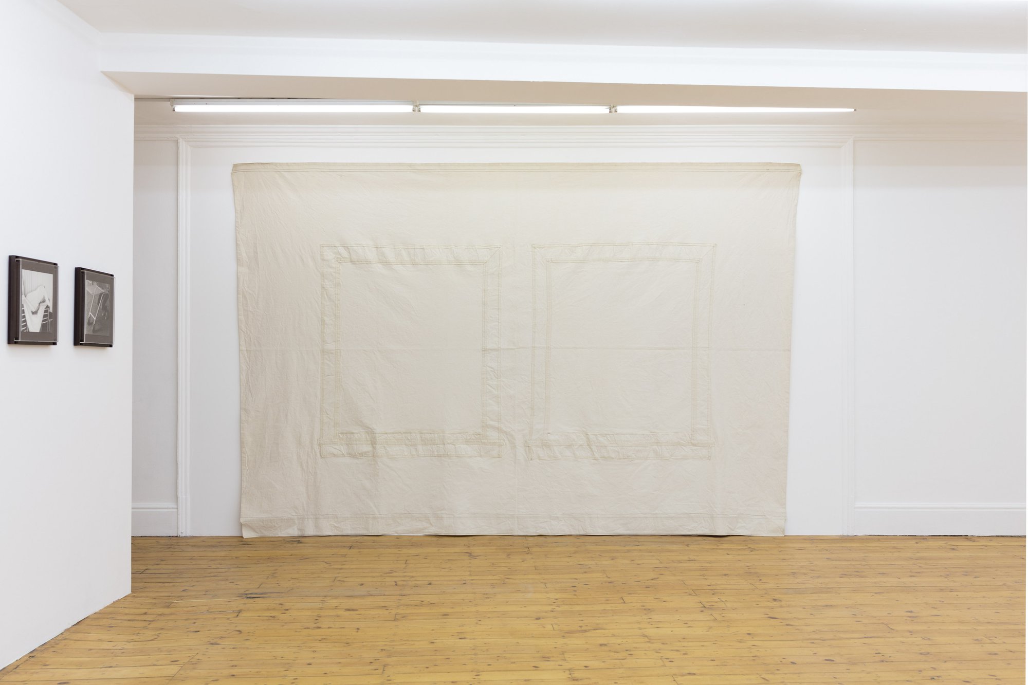 Robert Overby, Two Window Wall Map, 20 August 1972, canvas, 268 x 406.4 cm. Installation view, Condo: Rodeo / Andrew Kreps, Robert Overby / Ian Law, Rodeo, London, 2017