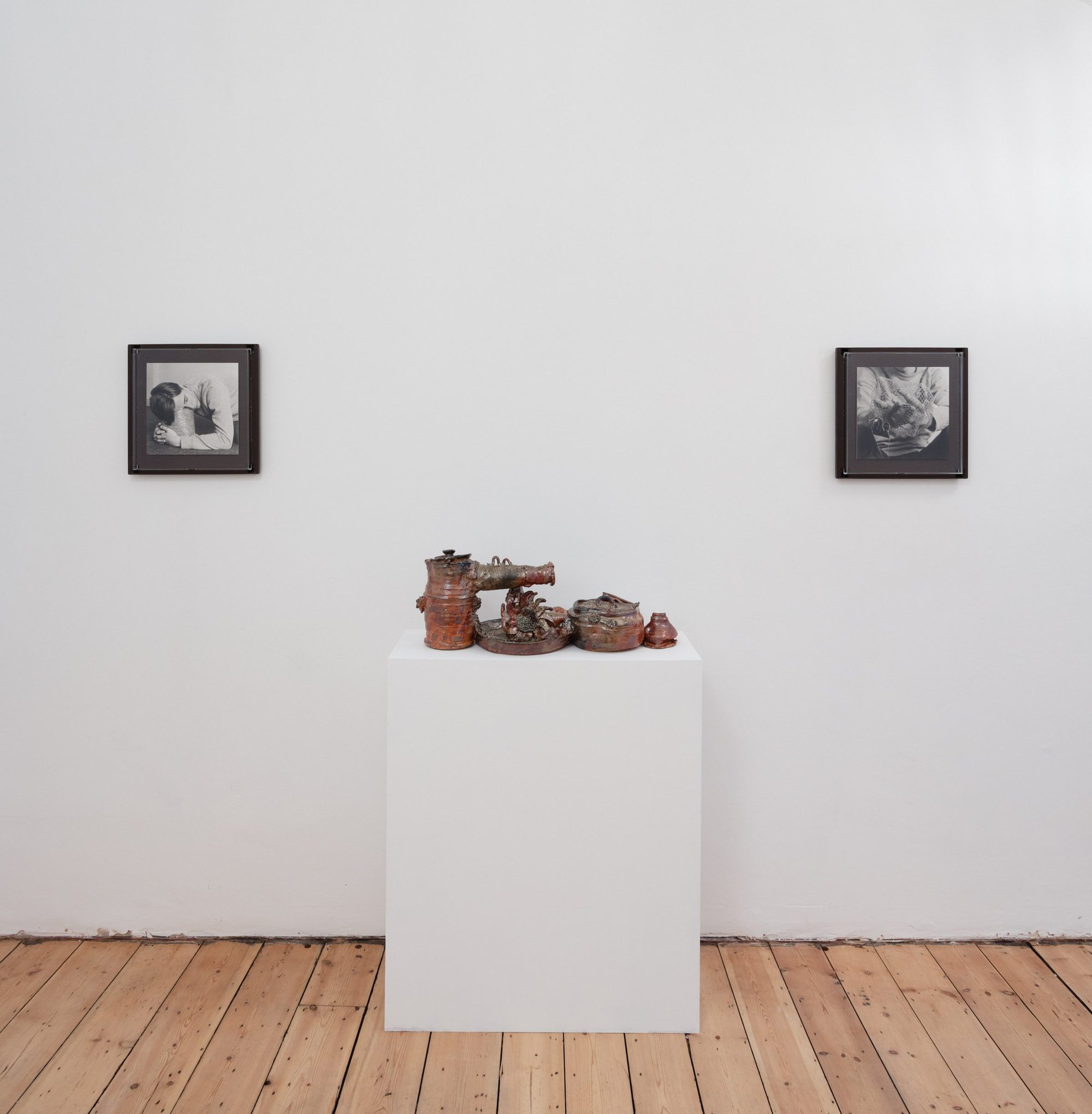 Installation view, Ian Law and Aaron Angell, early monodies, Rodeo, London, 2018