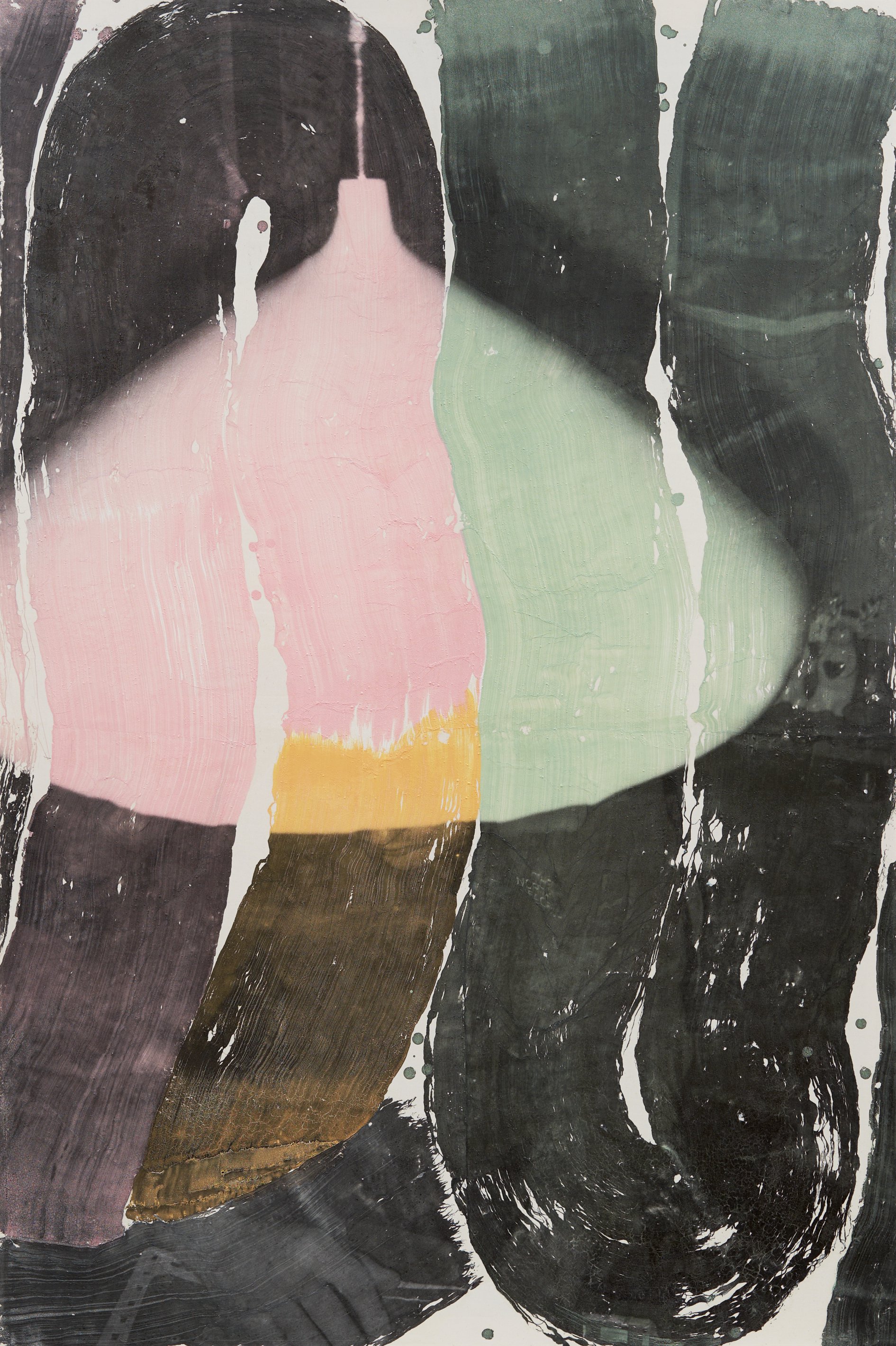 Tatjana Danneberg, Background noise , Ink-jet print, gesso, glue on canvas, 156 x 104 cm (61 3/8 x 41 in), 2022