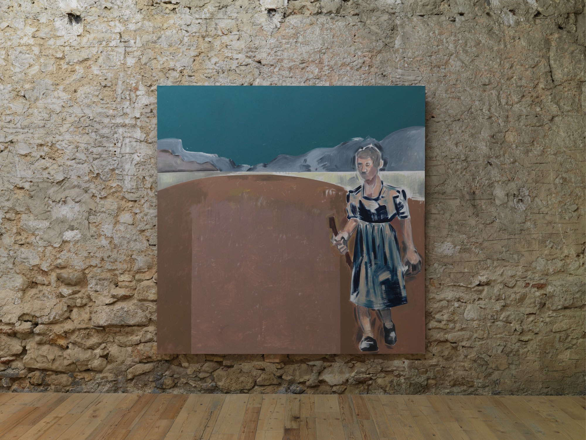 Apostolos Georgiou, Untitled, acrylic on canvas, 230 x 230 cm, 2020. Installation view, Ένας Ένας - One by One, RODEO, Piraeus, 2020
