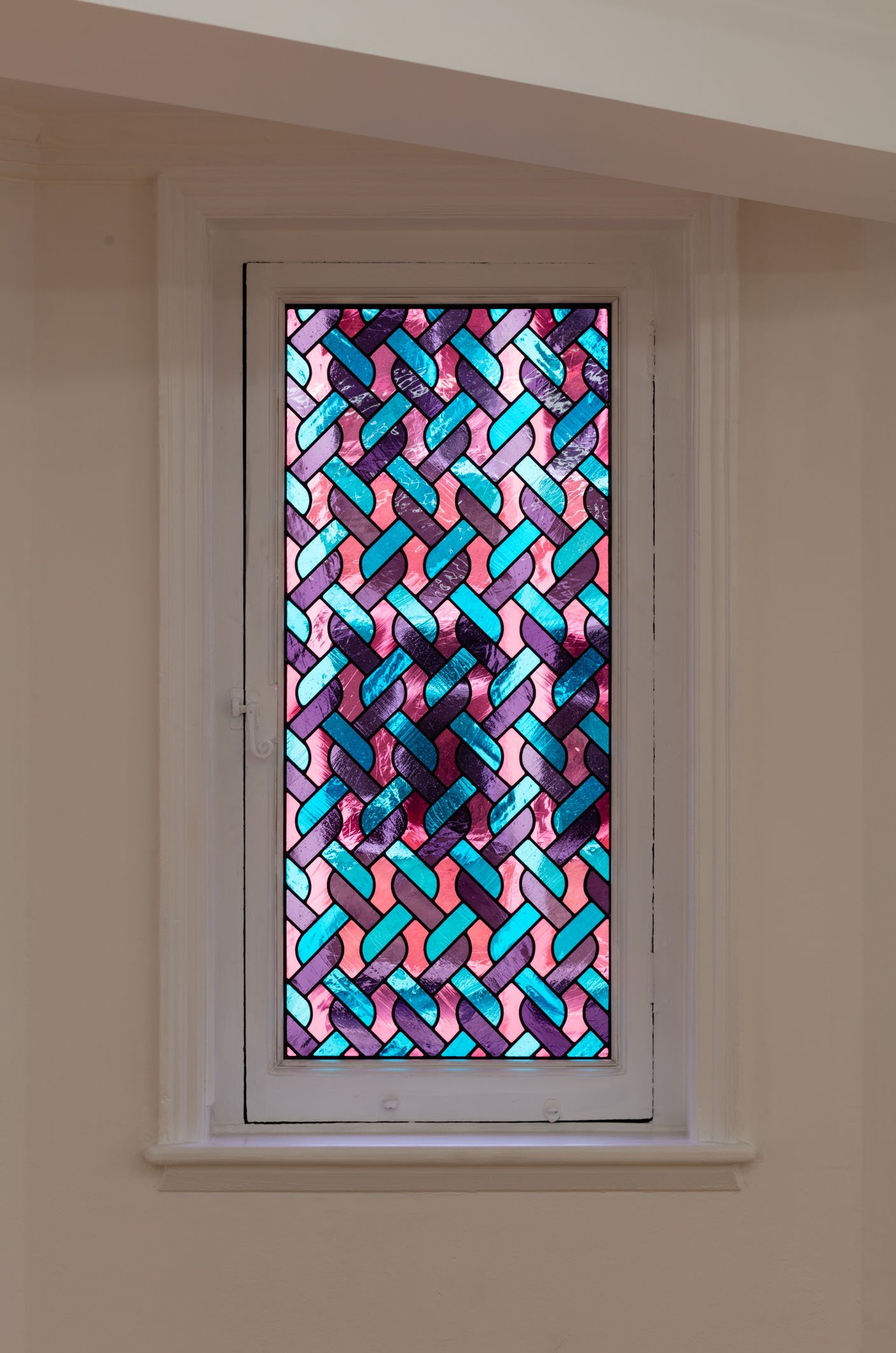 Christodoulos Panayiotou, Untitled, stained glass window, 122 x 52.5 cm, 2016