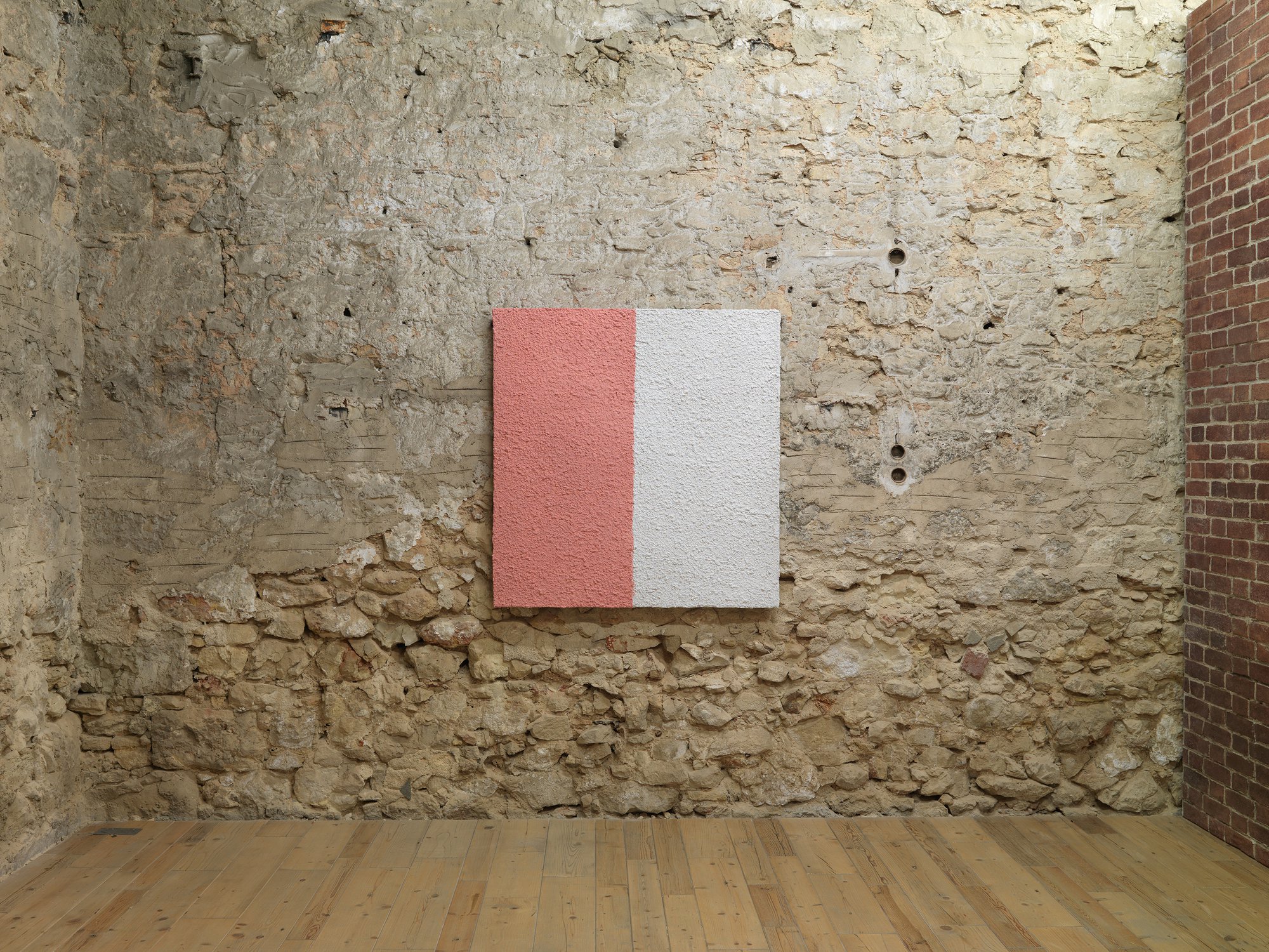 Christodoulos Panayiotou, Untitled (Spritz), stucco plaster finish, wall paint, foam board, mortar, wooden frame, 127.5 x 121 x 6 cm (50 1/4 x 47 5/8 x 2 3/8 in), 2021