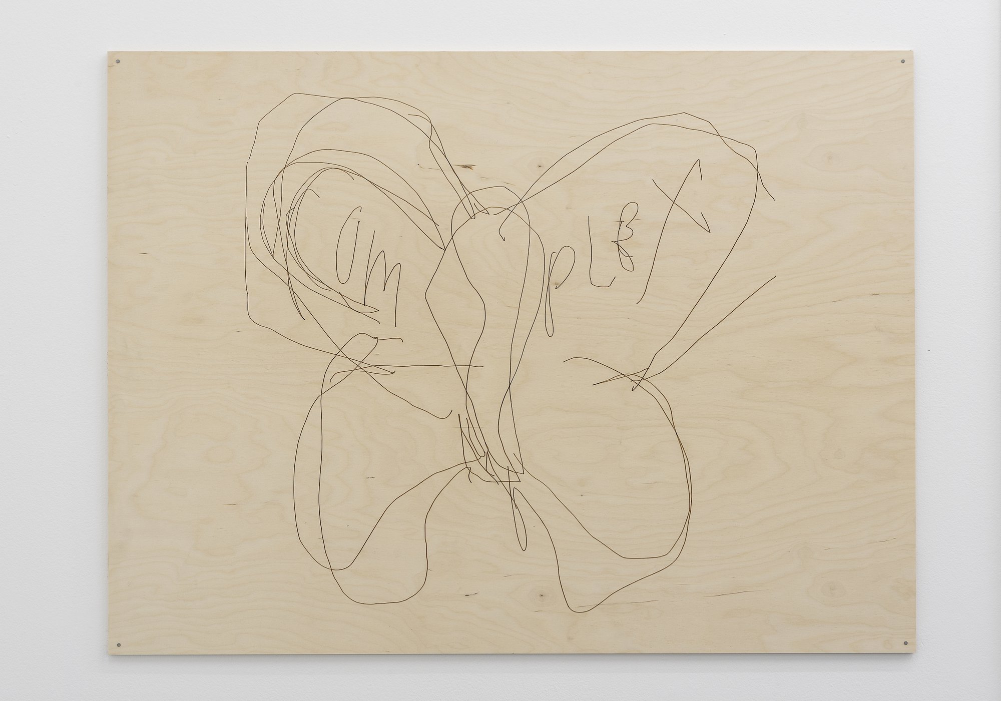 Sidsel Meineche Hansen, Untitled (laser cut drawing), laser-cut drawing on plywood, 90 x 120 cm, 2021
