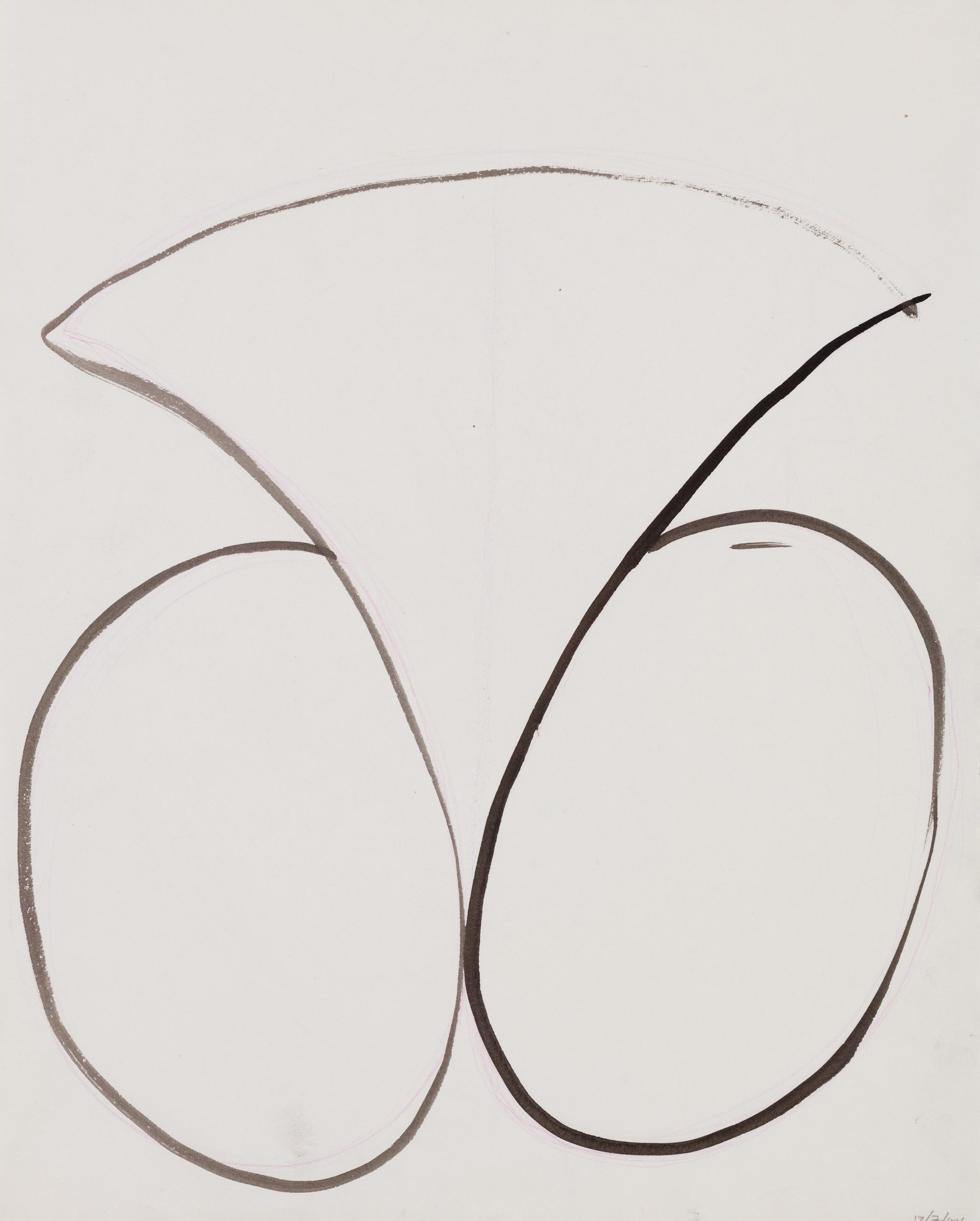 Liliane Lijn, Sketch for She, detail, india ink on paper, 48.5 x 39 cm (unframed), 1985