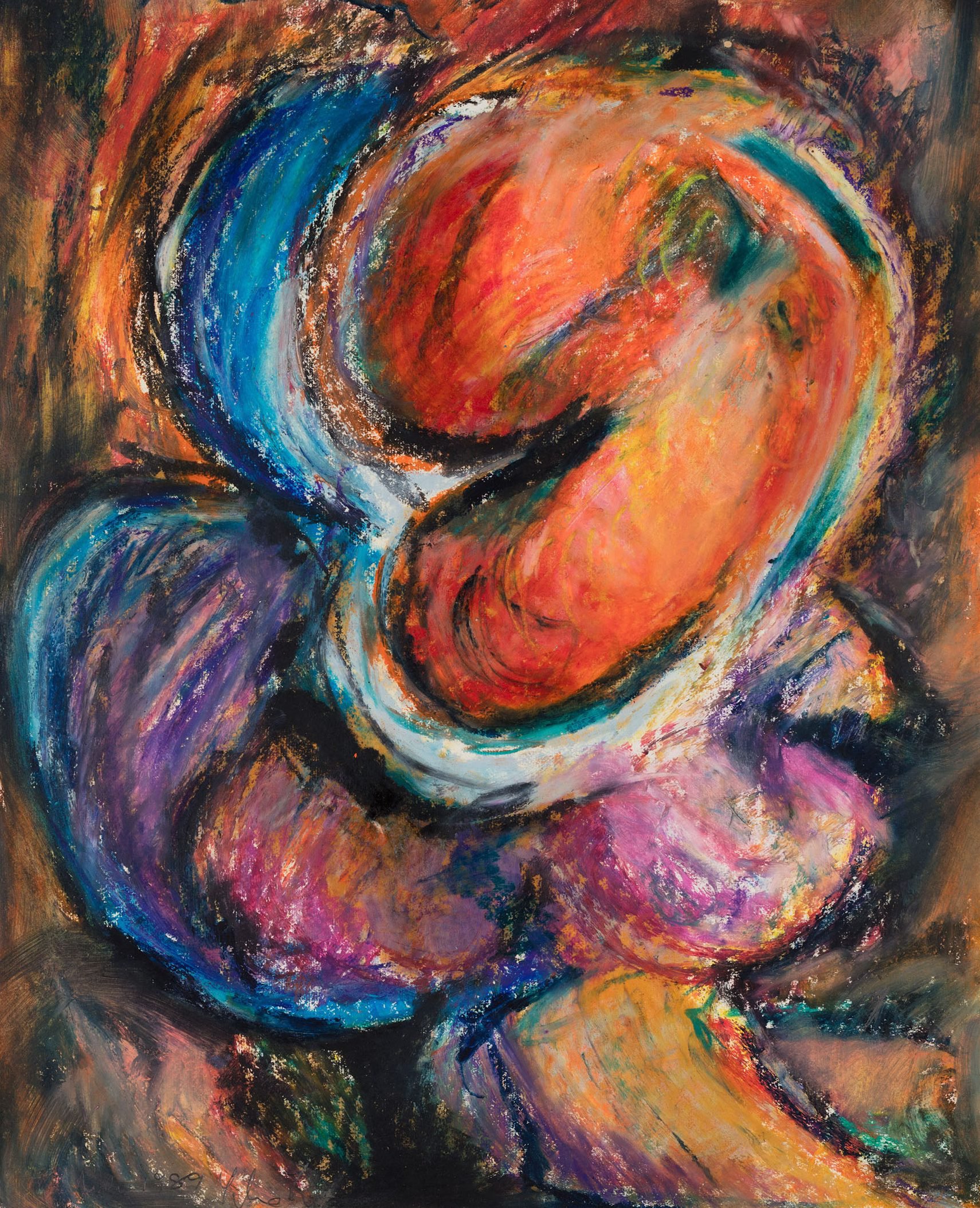 Liliane Lijn, Bottoms Up, detail, oil pastel on paper, 48.5 x 39 cm (unframed), 1991