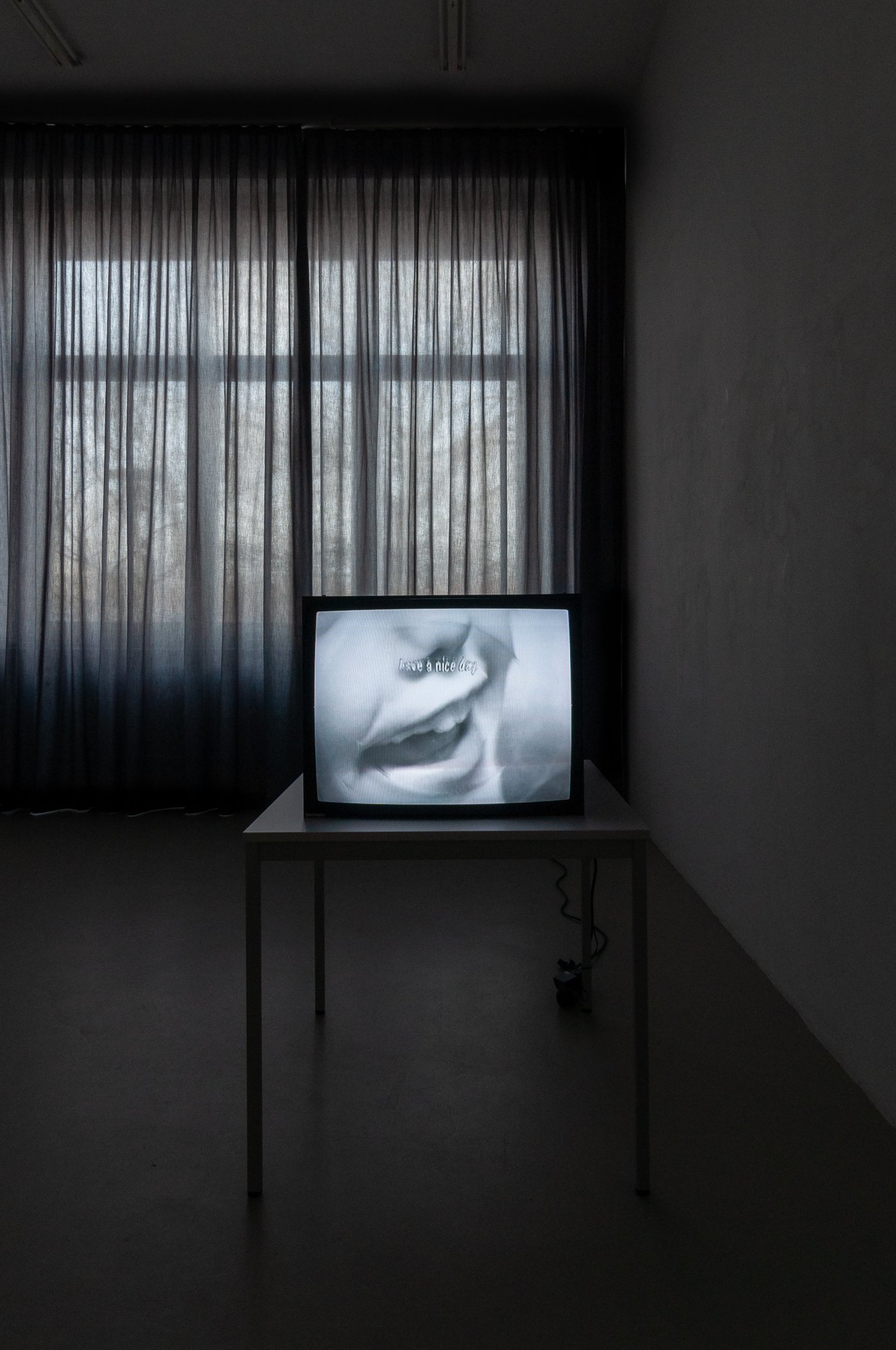 Leslie Thornton, Peggy and Fred in Hell: Folding, video, 16 mm film, 95 min., 1983 – 2016. Installation view, GROUND, Kunstverein Nürnberg, Nürnberg, 2020