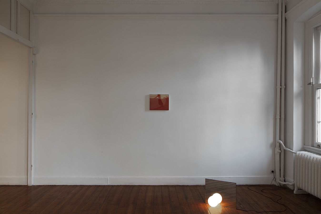 Eftihis Patsourakis, Headless, oil on wood, 29 x 35.3 cm, 2014. Installation view, Doings on Time and Light, Rodeo, Istanbul, 2014