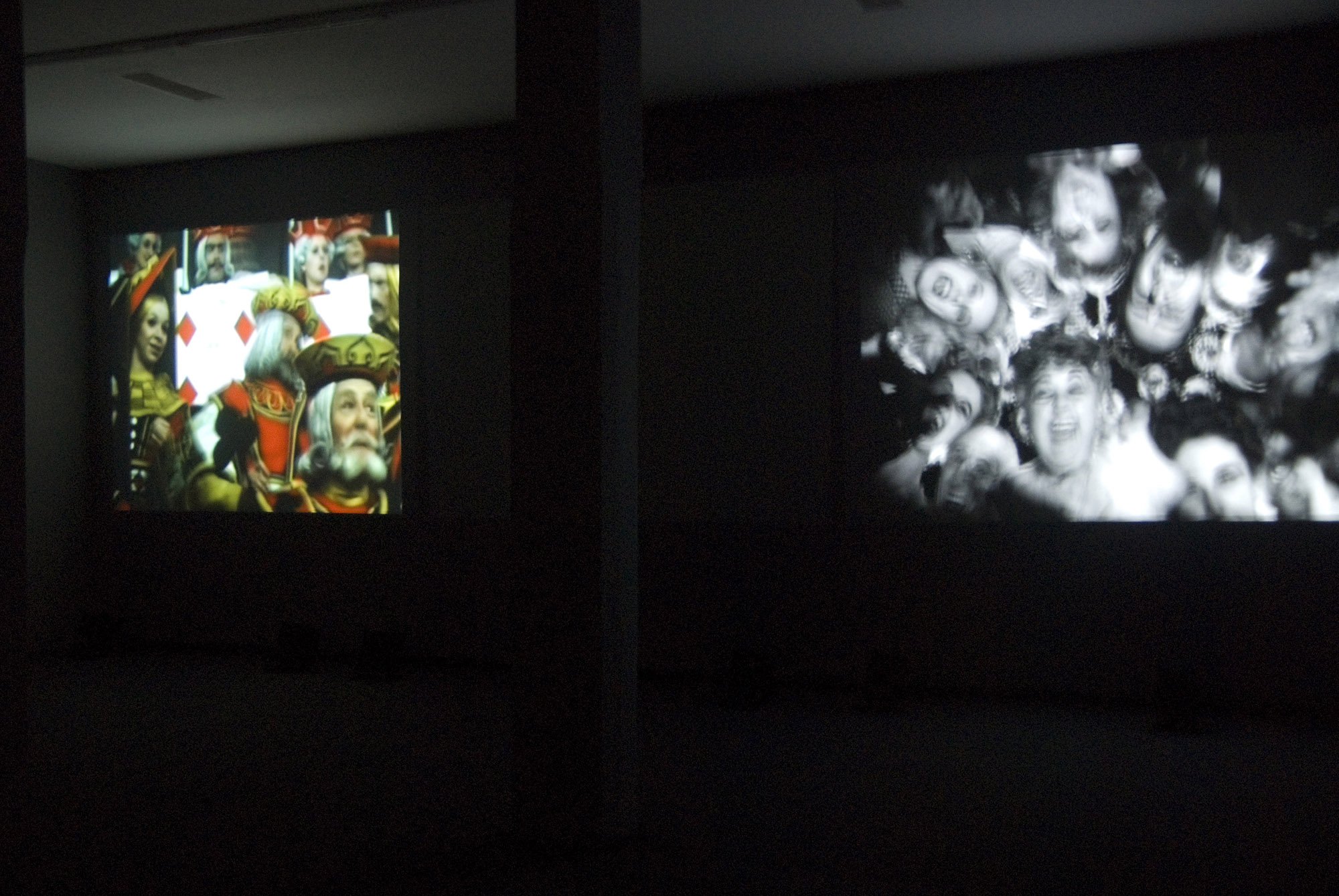 Loukia Alavanou, My My My, three channel digital video installation, 6’00”, 2010. Installation view, Next Door To Alice, Rodeo, Istanbul, 2010